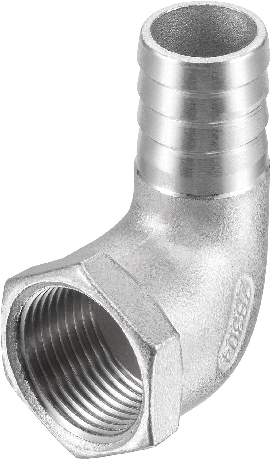 304 Stainless Steel Hose Barb Fitting Elbow, 20mm Barbed x 3/4" NPT Female Pipe Connector Adapter for Water Fuel Air