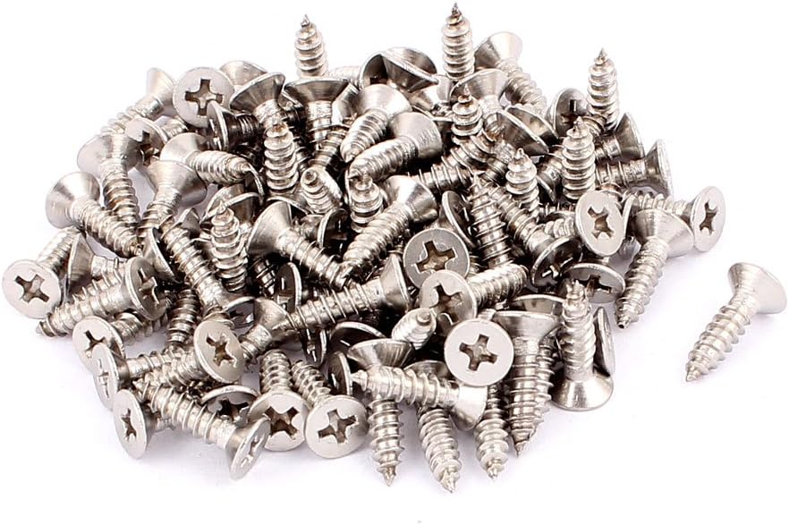 4.2mm x 16mm Flat Head Phillips Self Tapping Screw Fasteners 100 Pcs