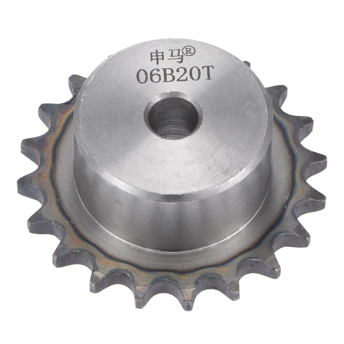 20 Teeth Sprocket Type B Single Strand 3/8" Pitch, 10mm Bore A3 Carbon Steel for ISO 06B