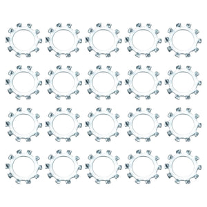 20Pcs 1/2 External Tooth Lock Washer, Zinc-Plated Carbon Steel Multi-Tooth Star Washer Locking Fastener, Silver Tone