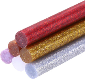 6pcs Glitter Hot Glue Sticks 8 inch x 0.43 inch Large Glue Sticks, 200 x 11mm 6 Color