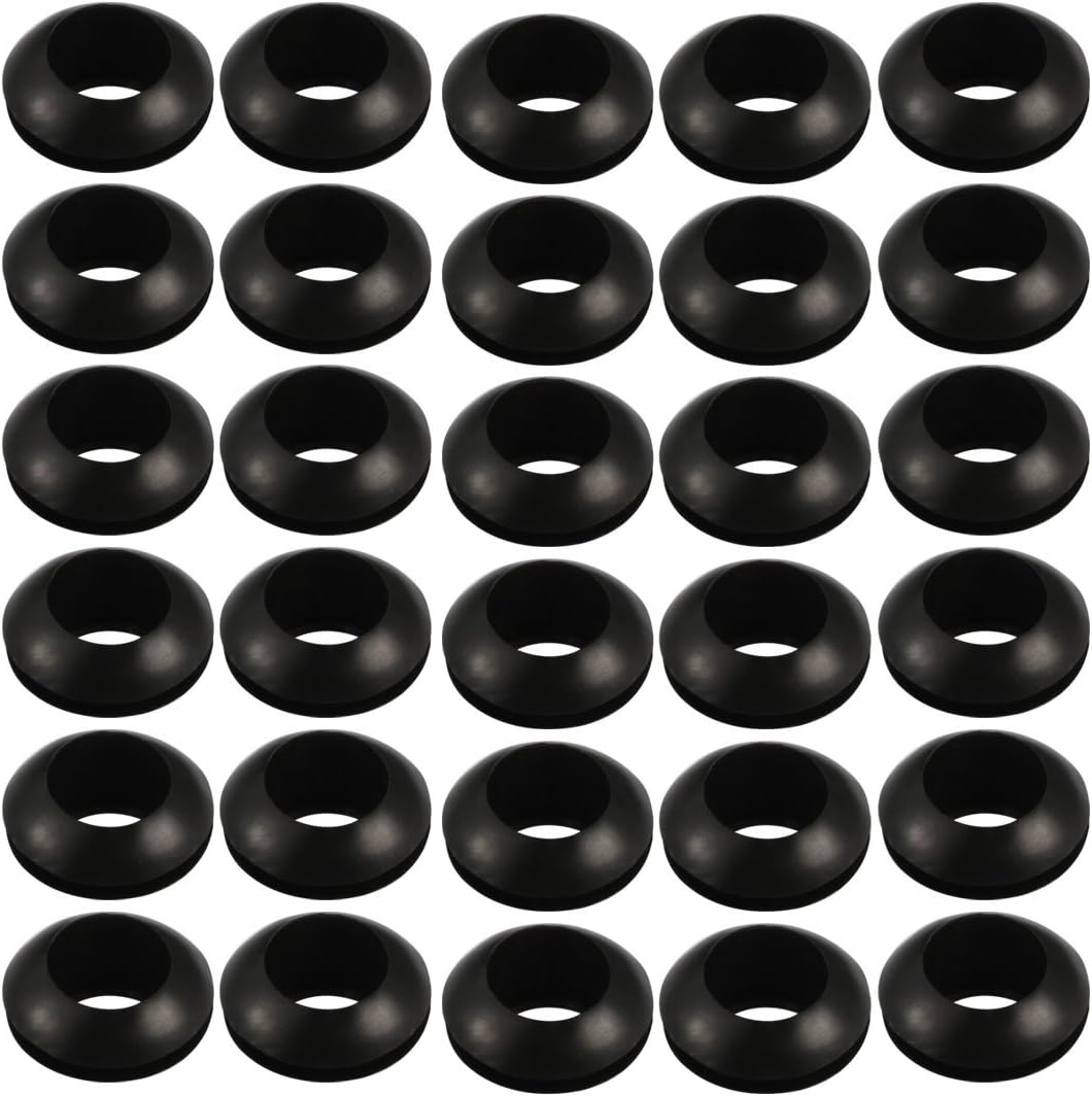 30pcs Wire Protective Grommets Black Rubber 10mm Double Sided Grommet