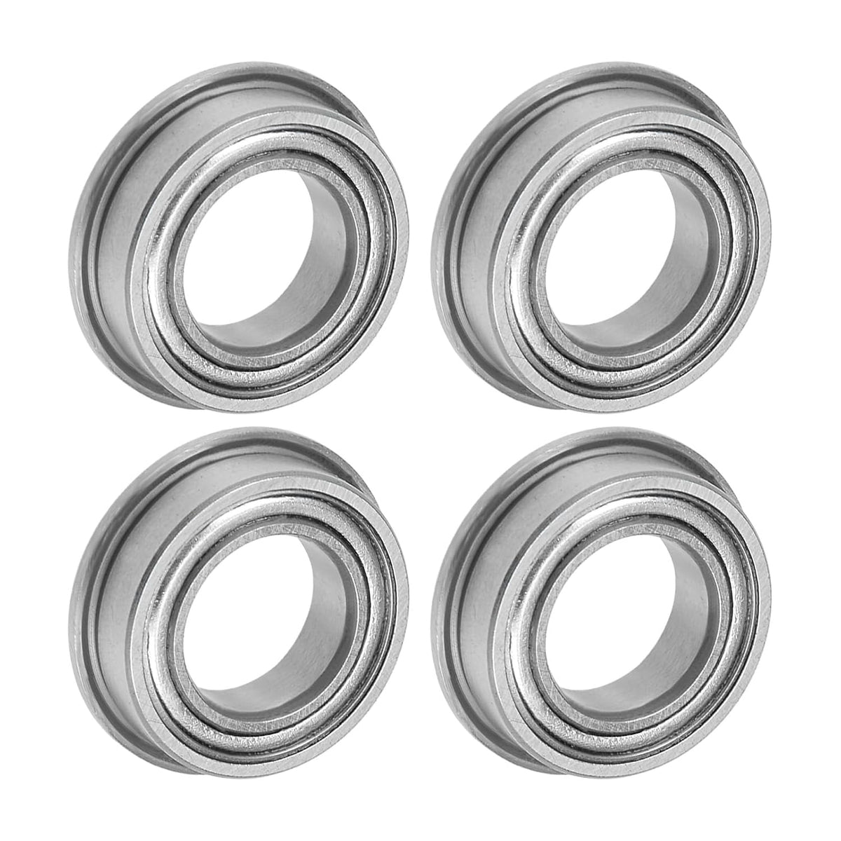 MF148ZZ Flanged Ball Bearing 8x14x4mm Double Shielded Chrome Steel Flange Bearings, 4pcs
