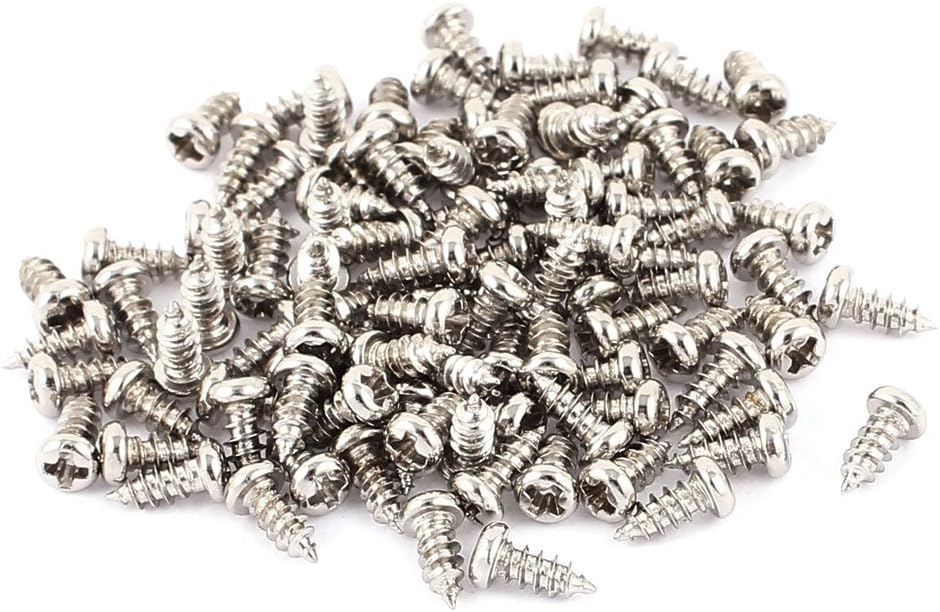 100pcs M2.5 X 6mm Stainless Steel Cross Pan Head Self Tapping Screws Bolts