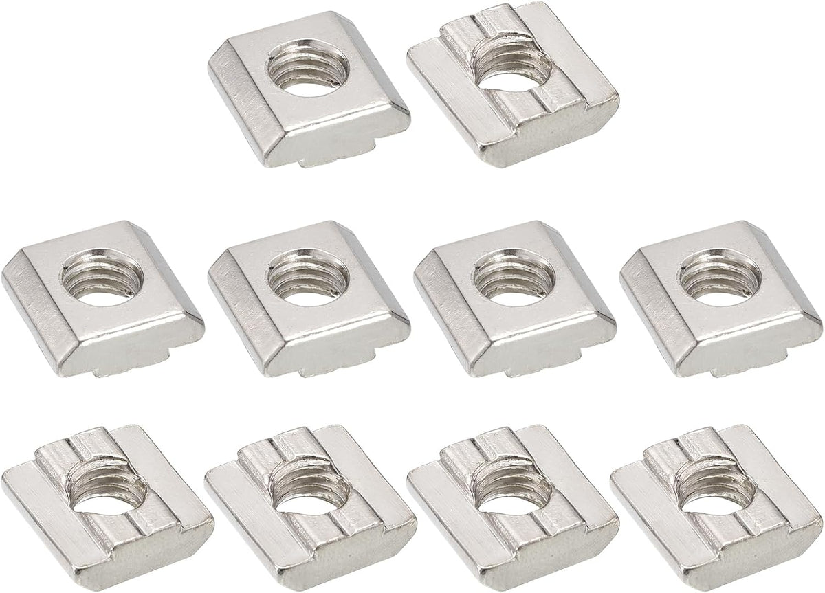 T Nuts, 30pcs - Nickel Plated Carbon Steel T Slot Bolts, 3030 Series M8 Hammer Head Fastener, Sliding T Nuts for Aluminum Extrusion Profile (Silver)