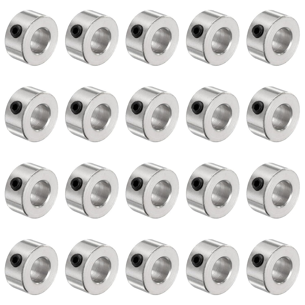 20pcs Set Screw Collars 10mm Bore Shaft Collars, 20mm OD, 10mm Width, Drill Stop Collar, Carbon Steel Drill Bits Depth Collars