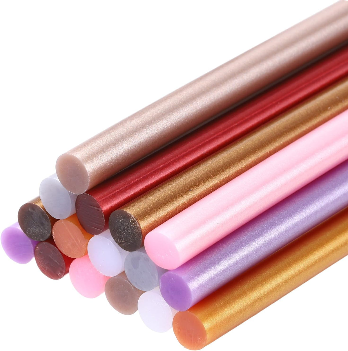 Mini Hot Glue Gun Sticks 0.28-inchx4-inch High Sticky Hot Glue Sticks, Metallic 8 Colors 16pcs