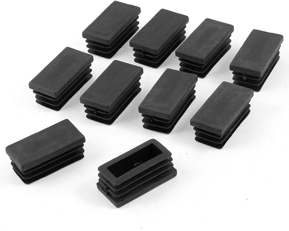 Plastic Rectangle Blanking End Caps Tube Inserts 20mmx40mm 10 Pcs