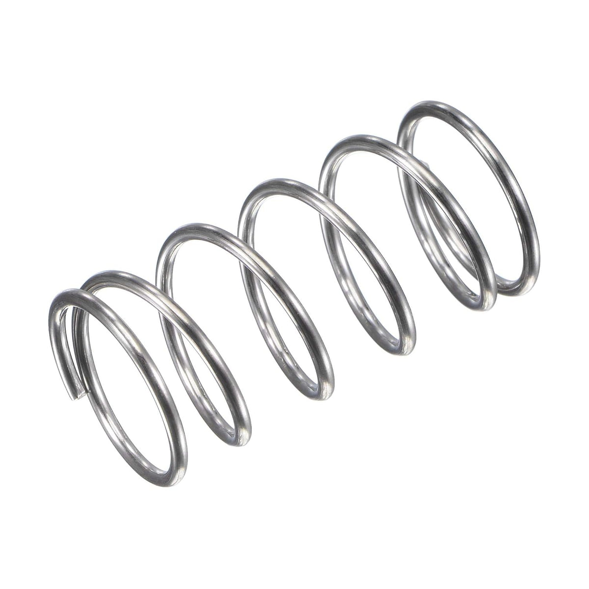 Compression Spring,304 Stainless Steel,15mm OD,1.2mm Wire Size,19.5mm Compressed Length,30mm Free Length,15.7N Load Capacity for Home Projects, Silver Tone, 10pcs