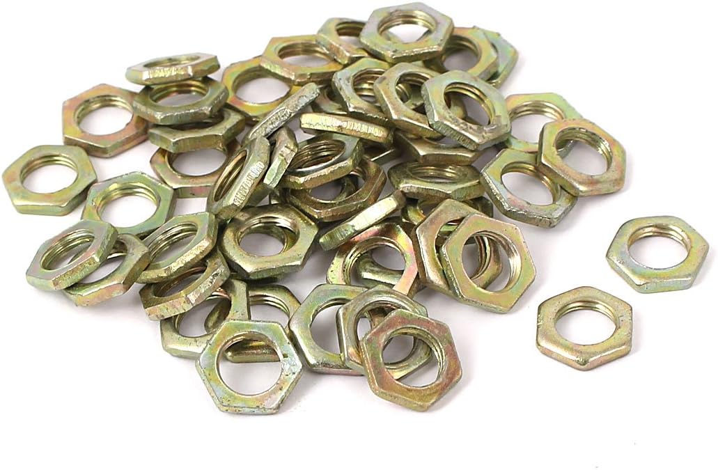 M7x0.75x2mm Carbon Steel Hex Nuts Fastener 50pcs for Screws Bolts