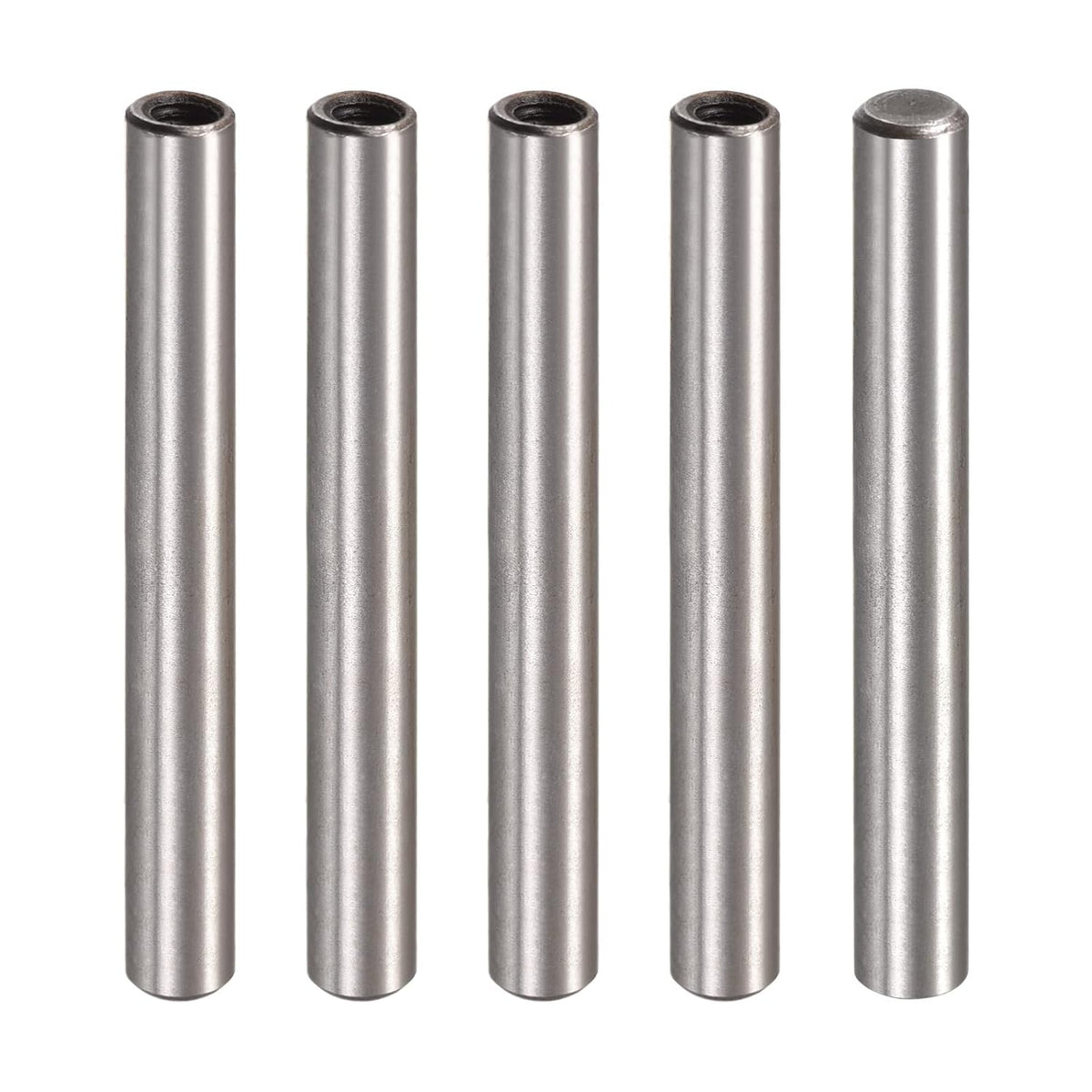 M4 Internal Thread Dowel Pin 5pcs 6x50mm Chamfering Flat Carbon Steel Cylindrical Pin Bed Bookshelf Metal Devices Industrial Pins