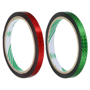 Washi Prism Tape Set 0.4 Inch x 55 Yards Holographic Metalized Reflective Tape for Holiday Packaging and Decoration, DIY and Art Craft (2 Rolls, Red + Green)