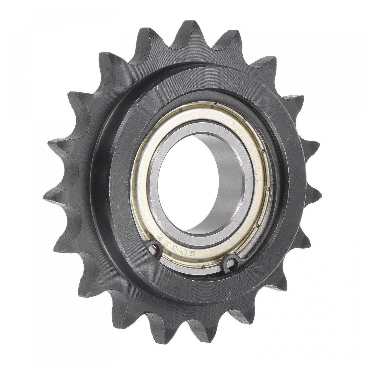Chain Idler Sprocket, 25mm Bore 1/2" Pitch 19 Tooth Tensioner, Black Oxide Finish C45 Carbon Steel with Insert Single Bearing for ISO 08B Chains