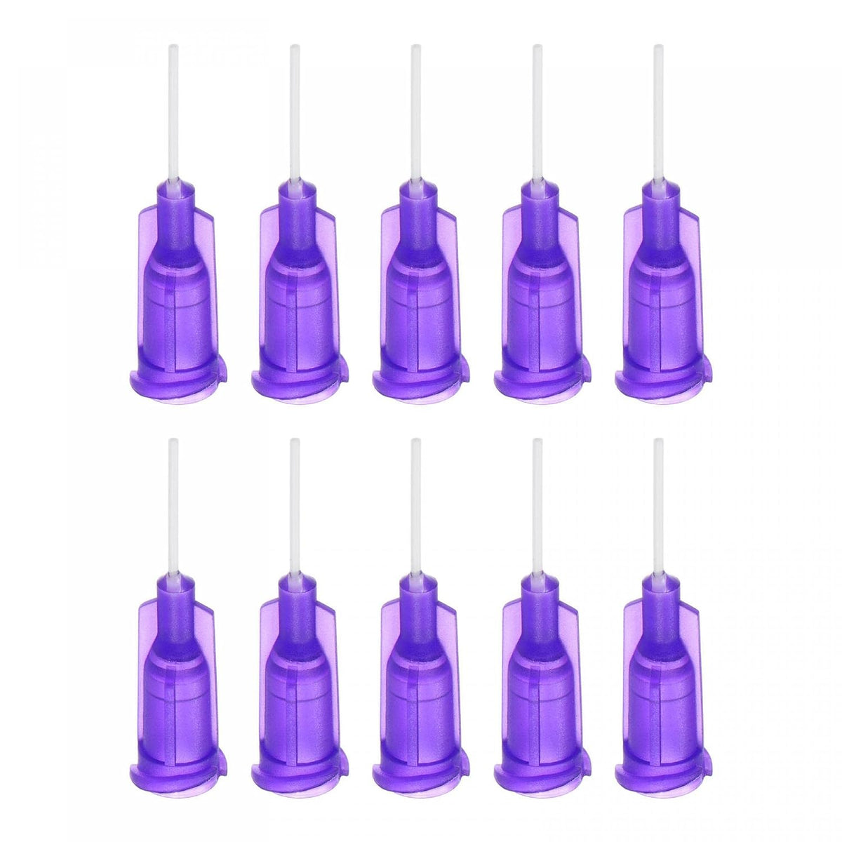 10 Pcs 21G Plastic Dispensing Needles, 1/2" PP Glue Needle Tube Blunt Luer Lock Tips with PP Flexible Needle for Liquid Glue Gun, Purple