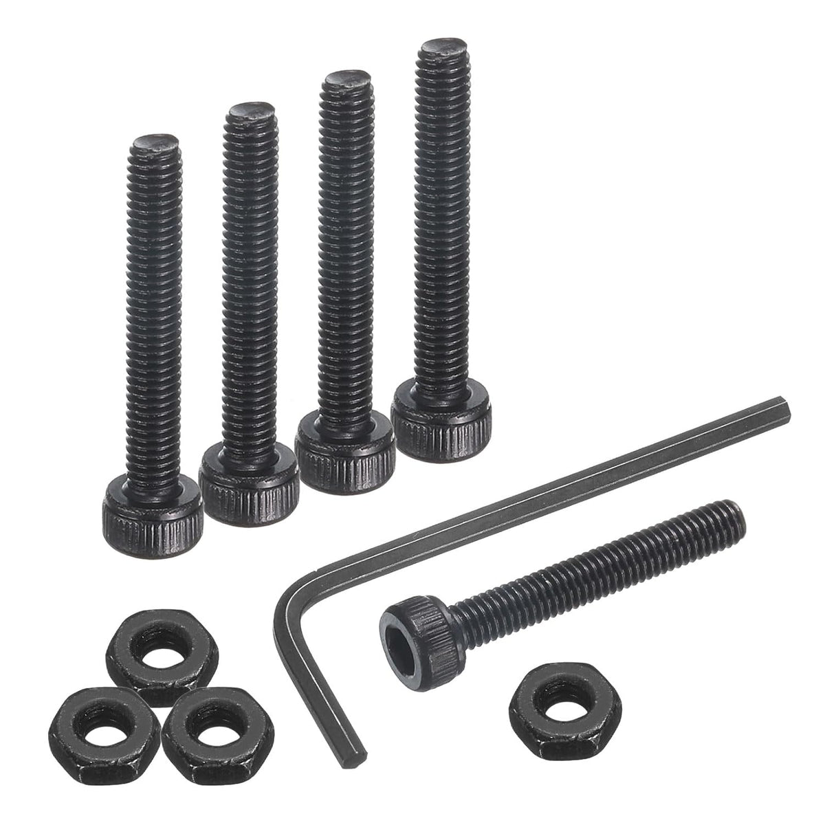 30Pcs Hex Socket Head Cap Screws Bolts, M3x22mm 304 Stainless Steel Socket Drive Machine Screws Bolts with Nuts, Full Threaded, Black