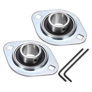 2Pcs SBPFL206-18 Pillow Block Bearings 1-3/32" Bore Bearing Units Steel Flange Mounted Bearing Housing with Wrench