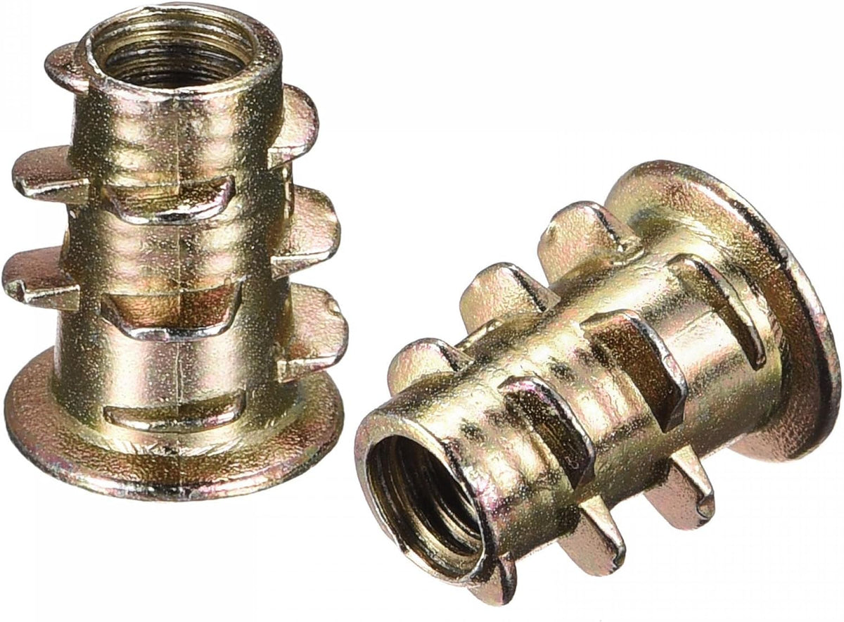 M4x10mm Furniture Screw-in Nut Zinc Alloy Threaded Insert Nuts for Wood 80pcs