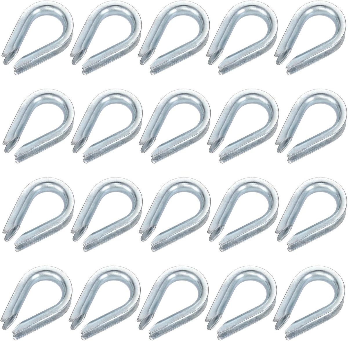 24Pcs Wire Rope Thimble, 5/16" M8 Carbon Steel Thimble for 5/16" Diameter Wire Rope, Marine Rigging, Boat, Fishing, Construction, Industrial Applications