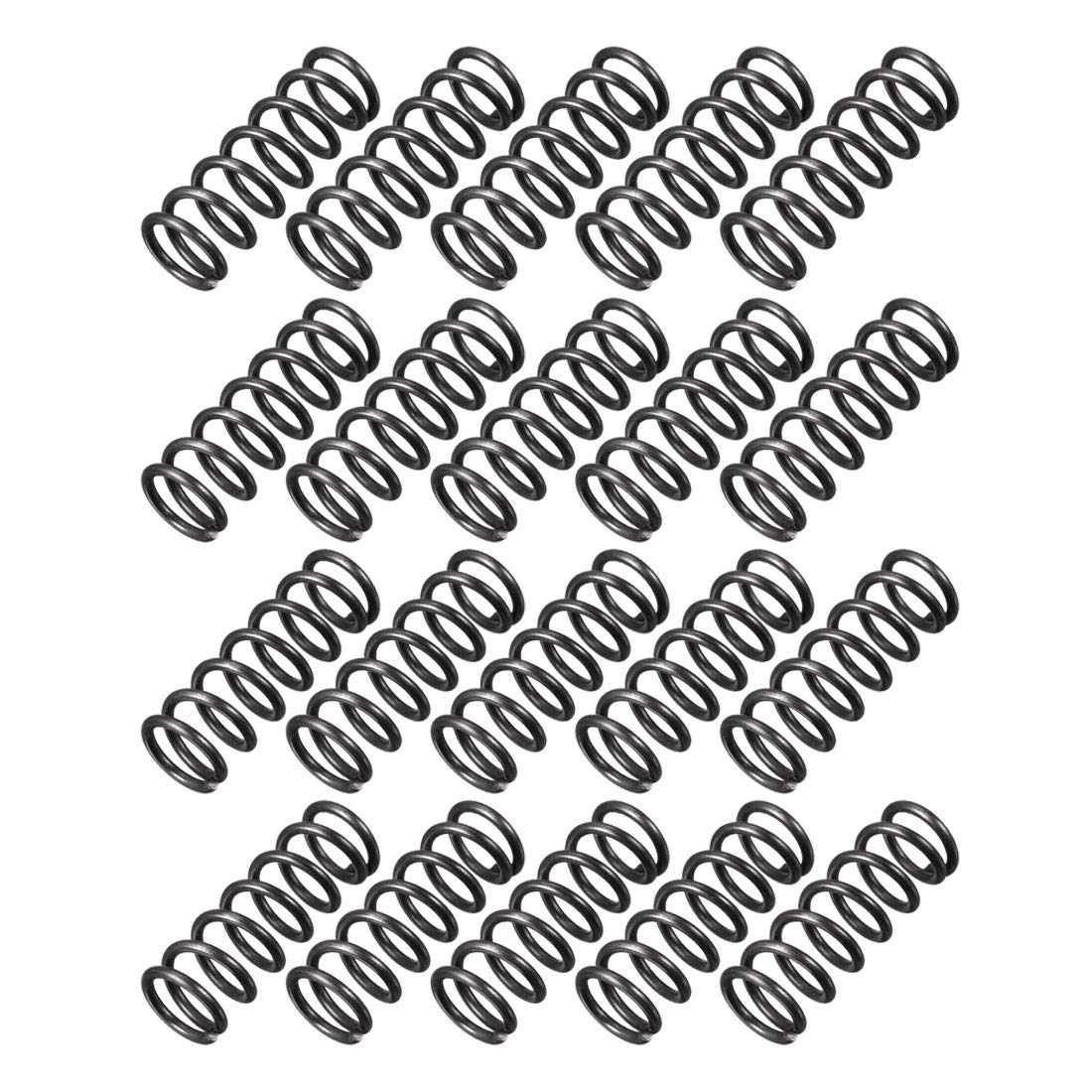 Compression Spring - 1.2mm Wire Dia, 9mm OD, 25mm Free Length Spring Steel Extension Spring,Black,20Pcs
