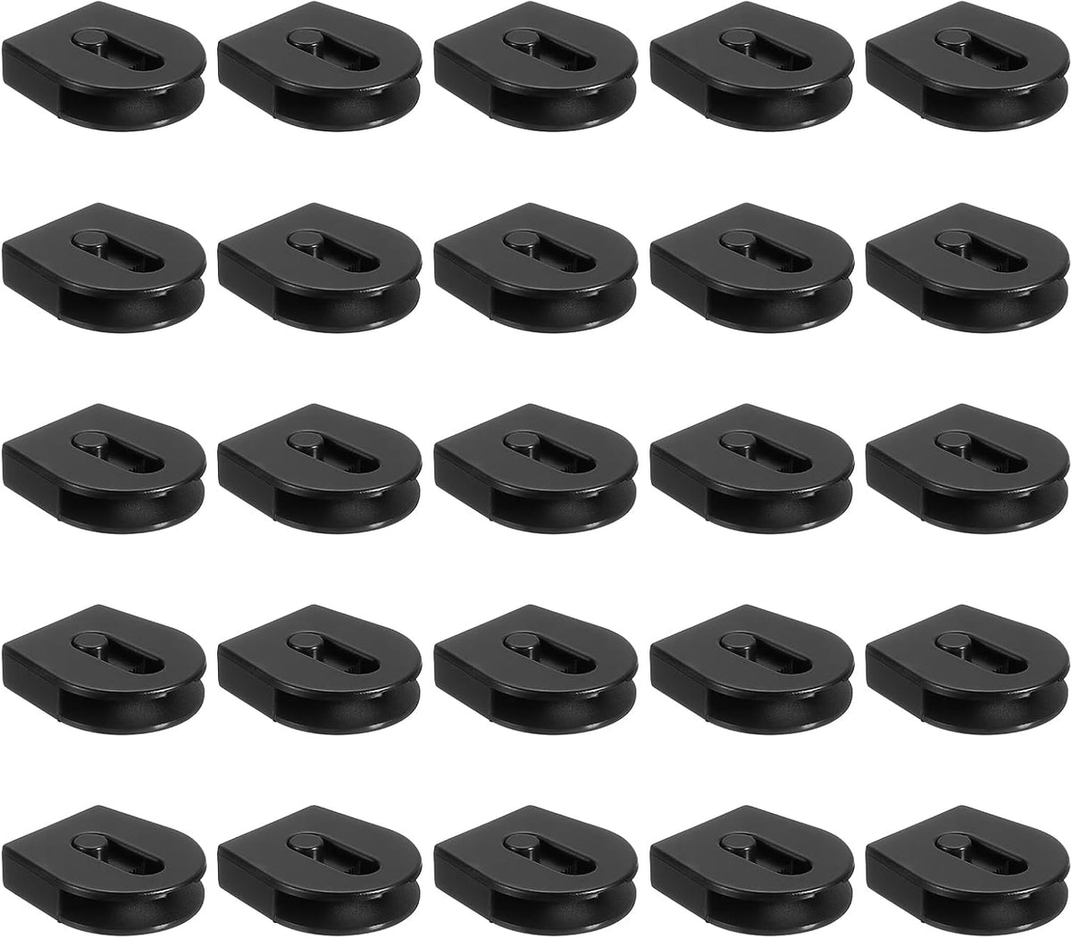 50 Pcs Wheeled Cord Locks for Drawstring Plastic Toggle Slider Stopper End Cord Slider Replacement for Backpack Shoelace Hat Bungee Shock Cord, 0.8x0.9 Inch