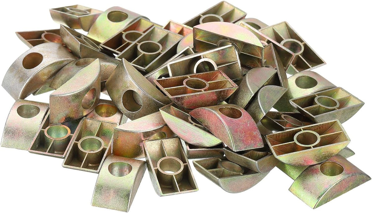 8mm Hole Dia Furniture Connector Half Moon Nuts Spacer Washer Bronze Tone 50PCS