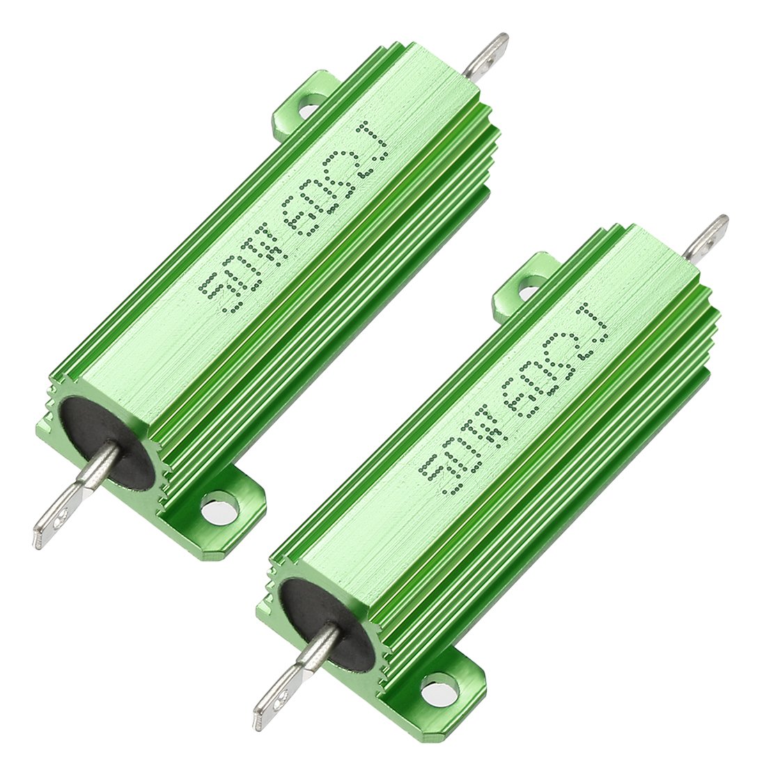 50W 60 Ohm 5% Aluminum Housing Resistor Screw Tap Chassis Mounted Aluminum Case Wirewound Resistor Load Resistors Green 2 pcs