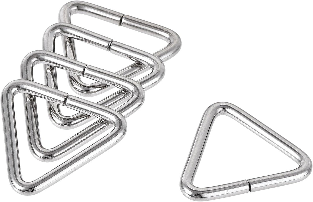 LinkMejor Metal Triangle Ring Buckle 0.79"(20mm) Inner Width 2.5mm Thick for Strap Craft DIY 30pcs