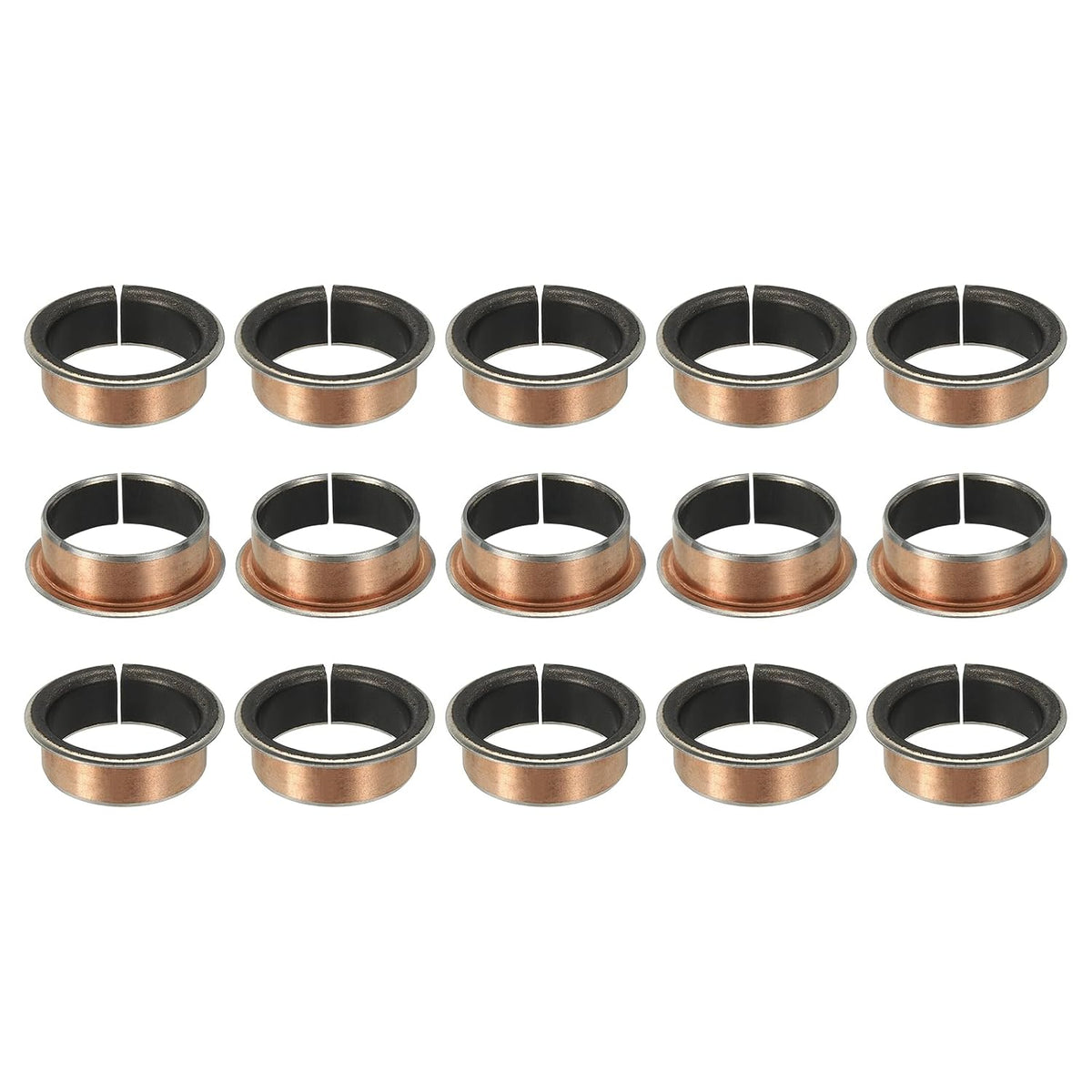 15Pcs Flanged Sleeve Bearing, 35mm Bore x 39mm OD x 15mm Length, 47 x 2.0mm Flange Dia x t Sintered Bronze Bushings Self-Lubricating Bearings for Industrial Equipment