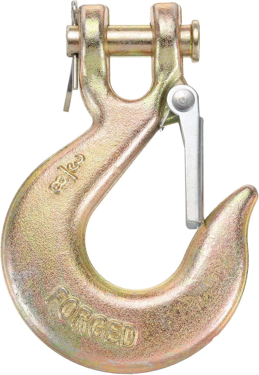 5/16" Clevis Slip Hook, G70 Carbon Steel Chain Hooks with Safety Latch, Clevis Slip Hook 4400 Lbs Working Load Limit for Trailer Truck Transport