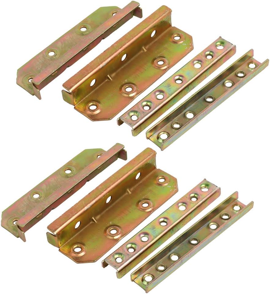 5-inch Length Bed Rail Bracket Hinge Fitting Connector Bronze Tone 4pcs