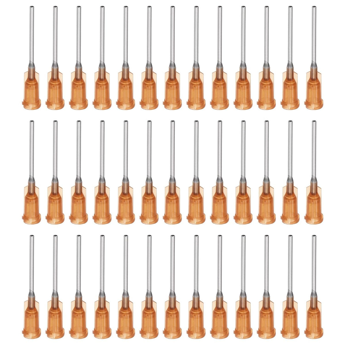 Industrial Blunt Tip Needle 15G 1 Inch Length with Luer Lock Screw Interface Connector, Dispensing Needle for Liquid Glue Gun, 40 Pcs (Amber)