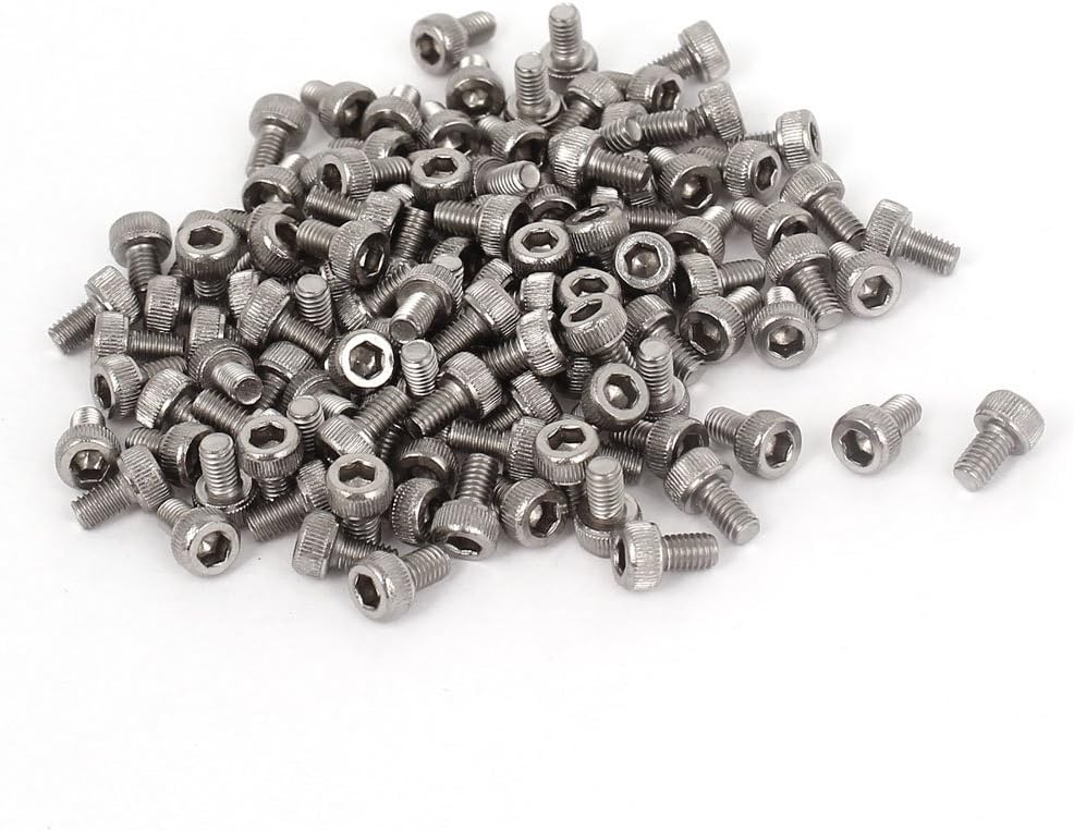 M3x5mm 0.5mm Pitch Bolts Hex Socket Cap Knurl Head Screws 100pcs