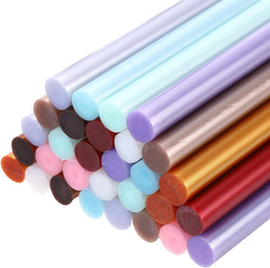 30pcs Mini Hot Glue Sticks 4 inch x 0.43 inch High Sticky Hot Glue Gun Sticks, Metallic 10 Color