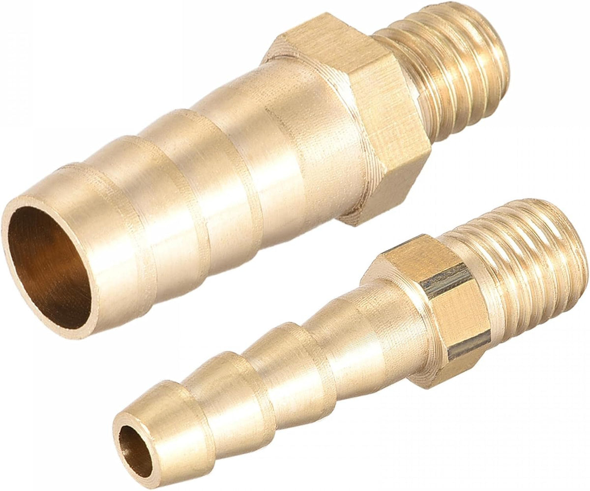 Brass Fitting Connector Metric M8-1 Male to Barb Fit Hose ID 6mm 10mm 2pcs