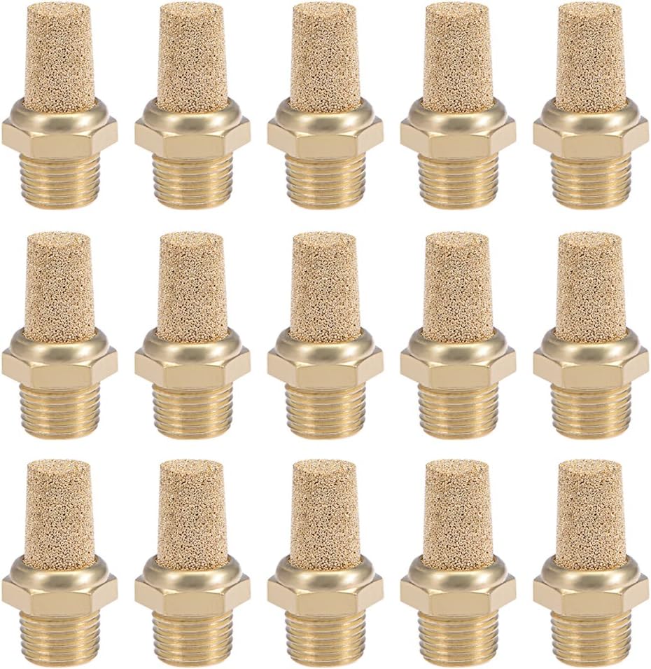 1/8 PT Sintered Bronze Exhaust Muffler with Brass Body Protruding 15pcs