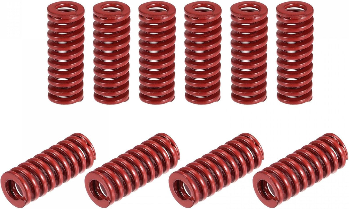 3D Printer Die Spring, 10pcs 8mm OD 20mm Long Spiral Stamping Medium Load Compression Mould Die Springs for 3D Printer Electric Part, Red