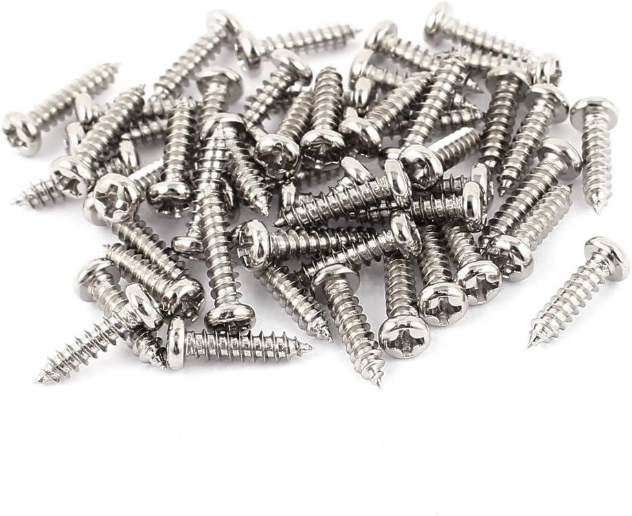 50pcs M3 x 12mm Stainless Steel Cross pan Head Self Tapping Screws Bolts