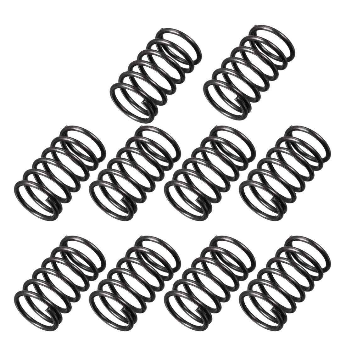 Compression Spring - 1.2mm Wire Dia, 12mm OD, 20mm Free Length Spring Steel Extension Spring,Black,10Pcs