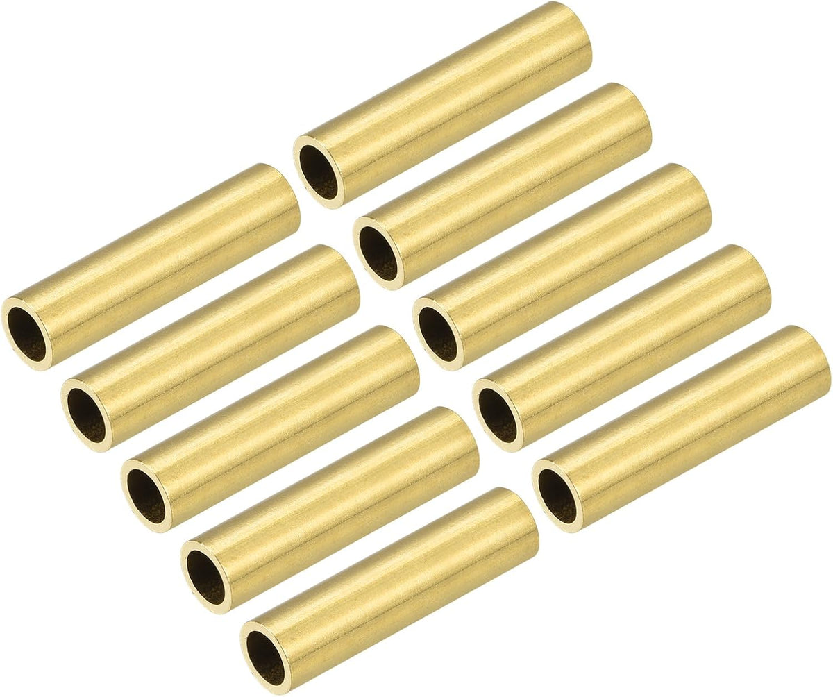 Brass Tube 7.5mm OD 1mm Wall Thickness 30mm Length Pipe Tubing for DIY 25 Pcs