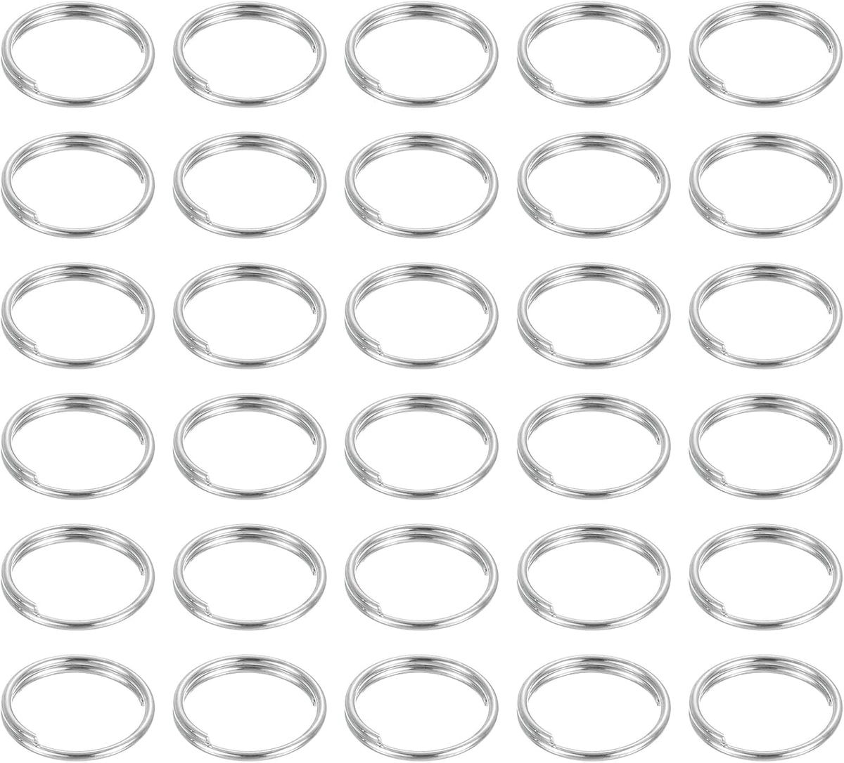 50Pcs 10mm Double Loops Split Rings, Round Jump Ring Connector, Small Nickel Plated Small Key Chain Ring Part for DIY Crafts Making, Silver