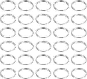 50Pcs 10mm Double Loops Split Rings, Round Jump Ring Connector, Small Nickel Plated Small Key Chain Ring Part for DIY Crafts Making, Silver