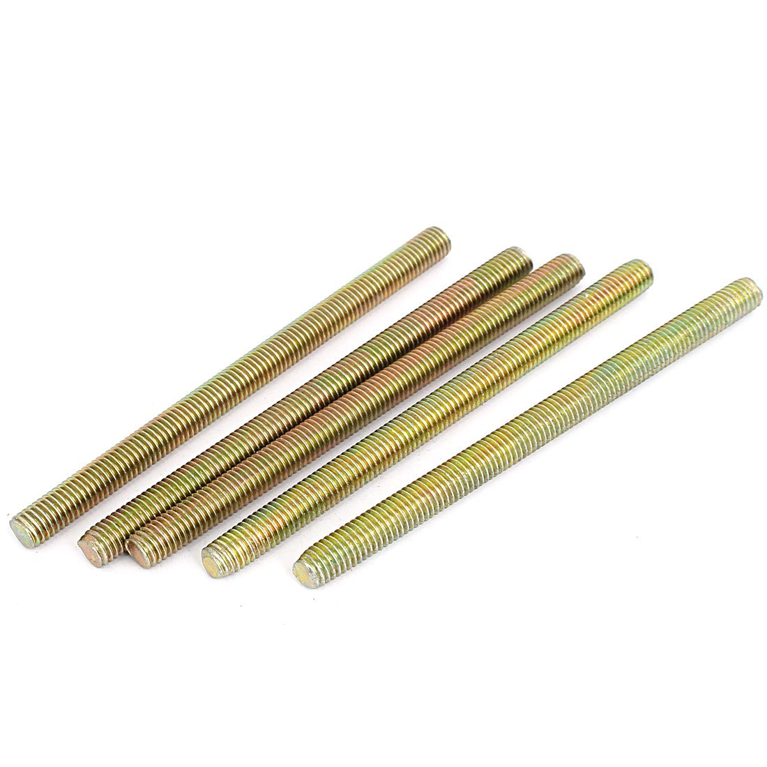 a15113000ux1803 1.25 mm Pitch M8 x 100 mm Male Threaded All Thread Rod Bronze Tone (Pack of 5)