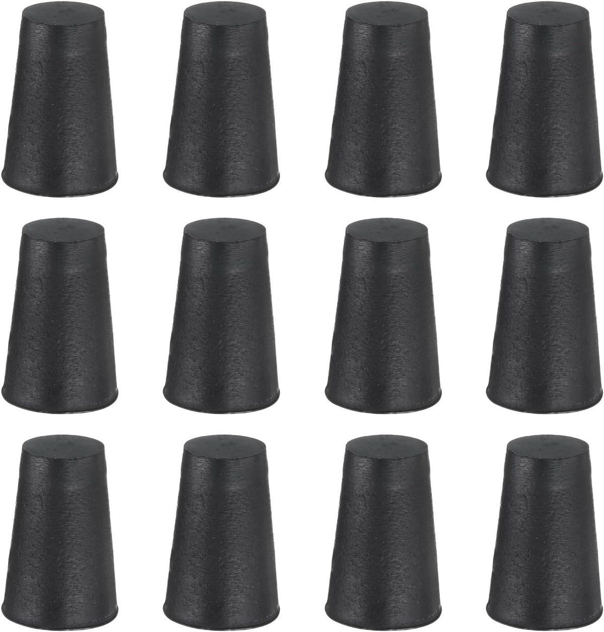12 Pcs Silicone Rubber Tapered Plug, 12mm to 17mm High-Temperature Solid Rubber Stoppers Silicone Plugs for Hole Plugs, Spraying, Coating, Painting Protection, Black, 25mm
