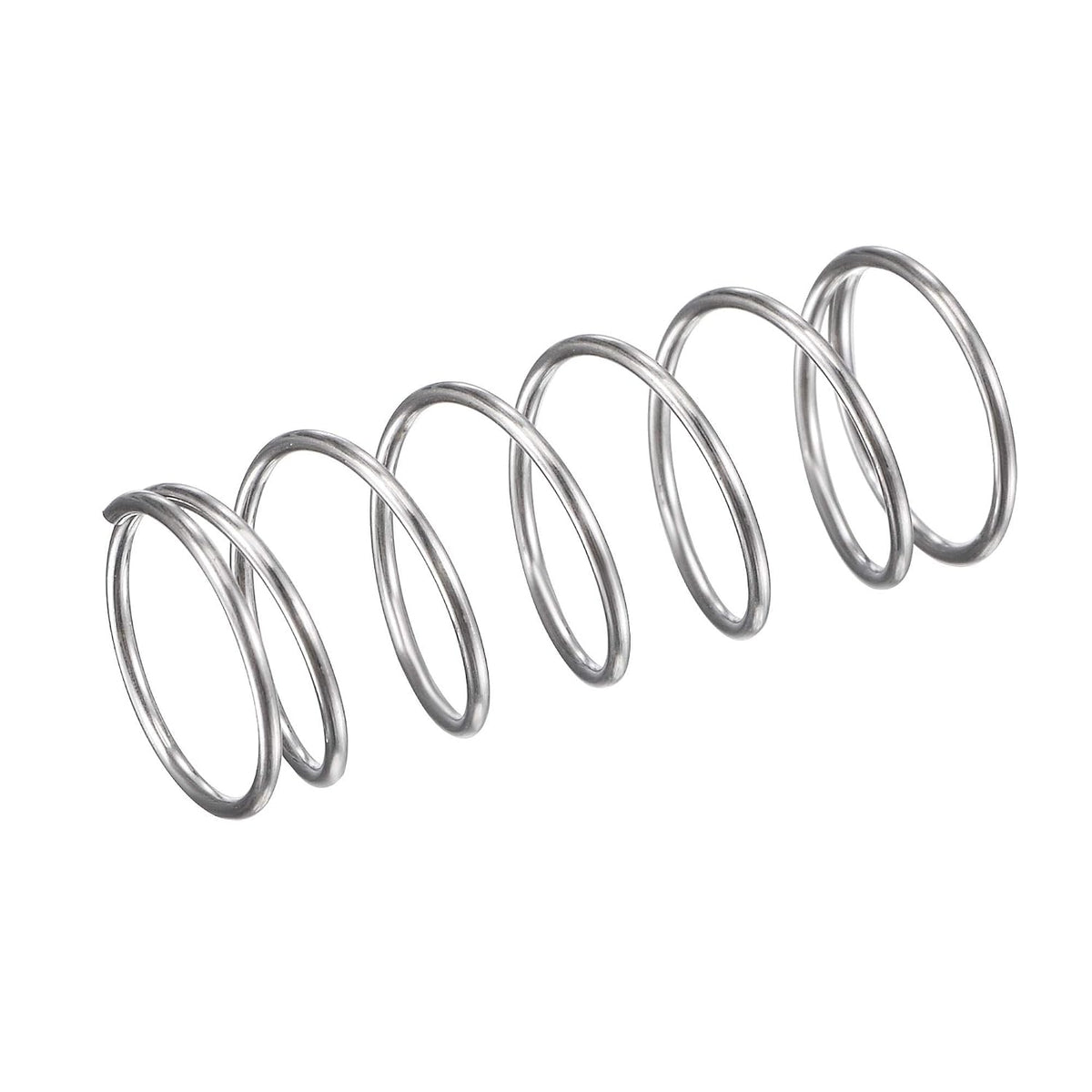 Compression Spring,304 Stainless Steel,10mm OD,0.7mm Wire Size,9mm Compressed Length,25mm Free Length,11.8N Load Capacity, Silver Tone,5pcs