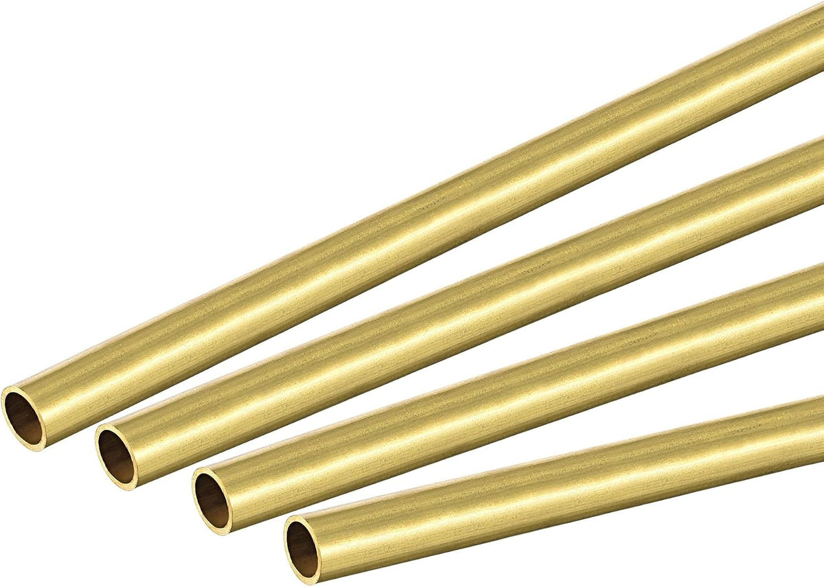 Brass Round Tube 5mm OD 0.5mm Wall Thickness 300mm Length Pipe Tubing 4 Pcs