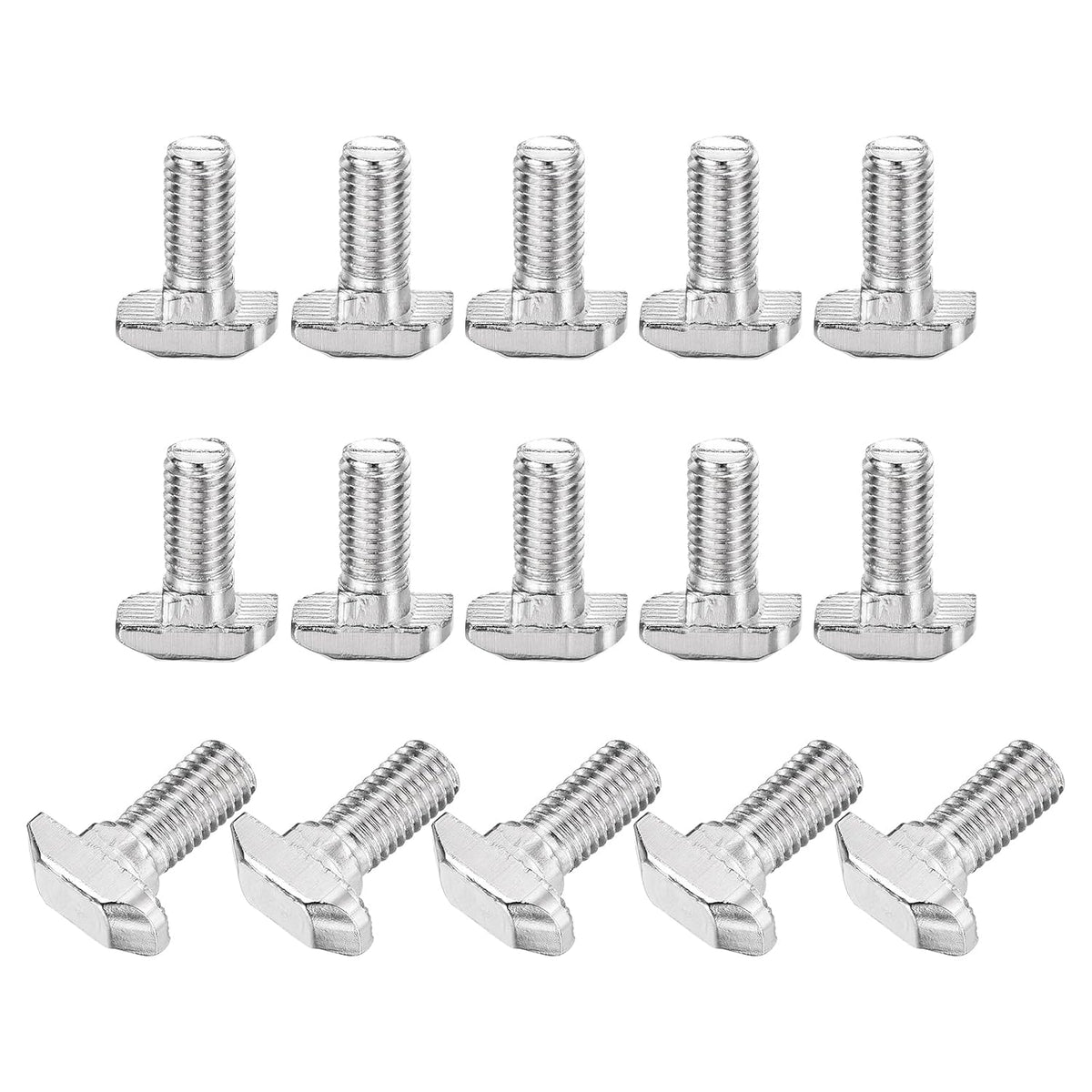 15Pcs T Slot Drop-in Bolt, M8 x 20mm T-Slot Bolts Carbon Steel T Shape Stud Sliding Screw Hammer Head T-Bolt for Standard 4040 Series Aluminum Profile
