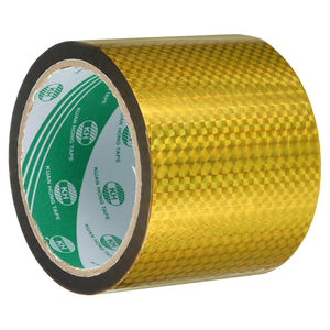 Washi Prism Tape 3.1 Inch x 55 Yards Holographic Metalized Reflective Tape for Holiday Packaging and Decoration, DIY and Art Craft (Gold Tone)