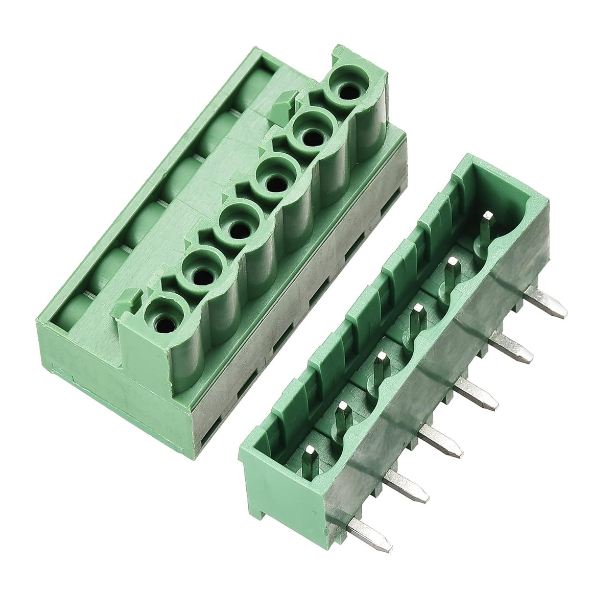 6-Pin 5.08mm Pitch Right Angle PCB Screw Terminal Block Connector 5 Sets