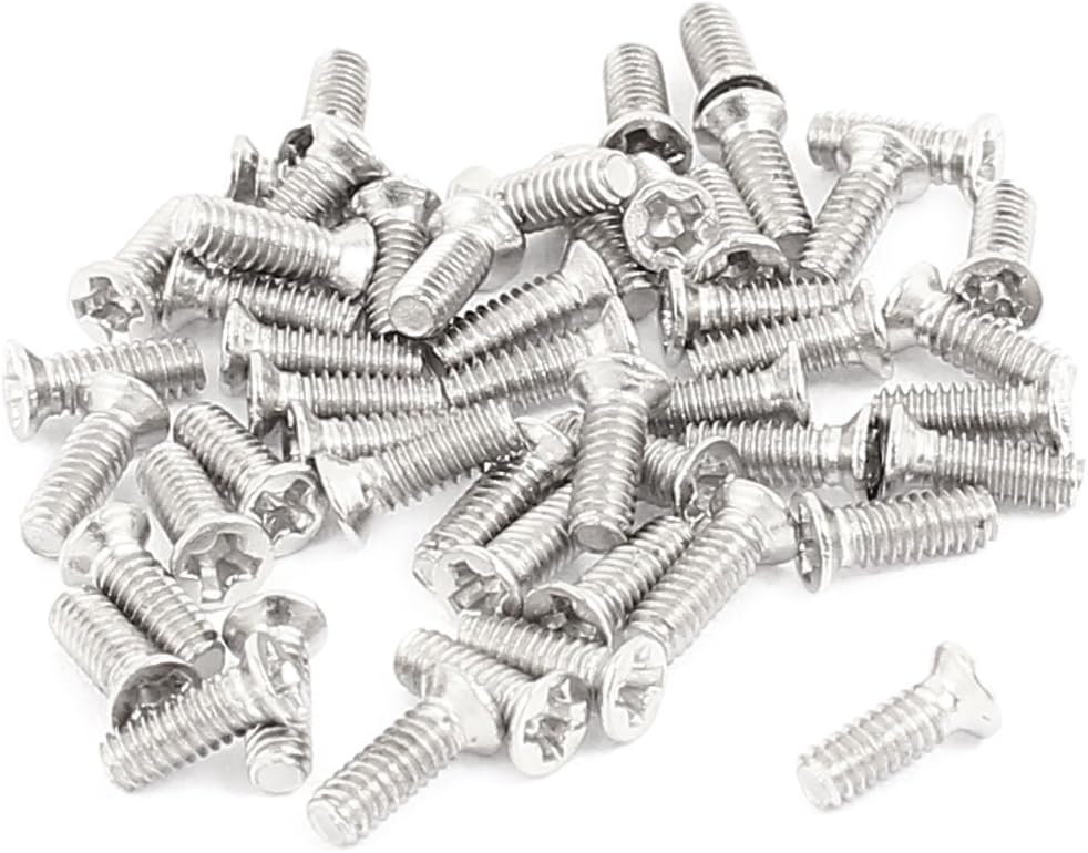 50 Pcs M2x6mm Stainless Steel Countersunk Flat Head Phillips Machine Screws Bolts
