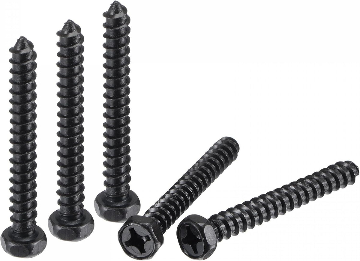 Hex Lag Screws 1/4" x 2" Carbon Steel Phillips Head Half Thread Self-Tapping Bolts for Deck Building or Joining Lumber 25pcs
